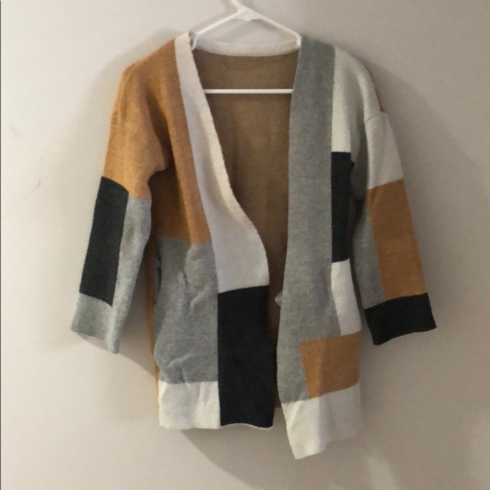 Color block cardigan